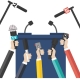 Symbolbild Experten Interview: Podium mit Mikrofonen