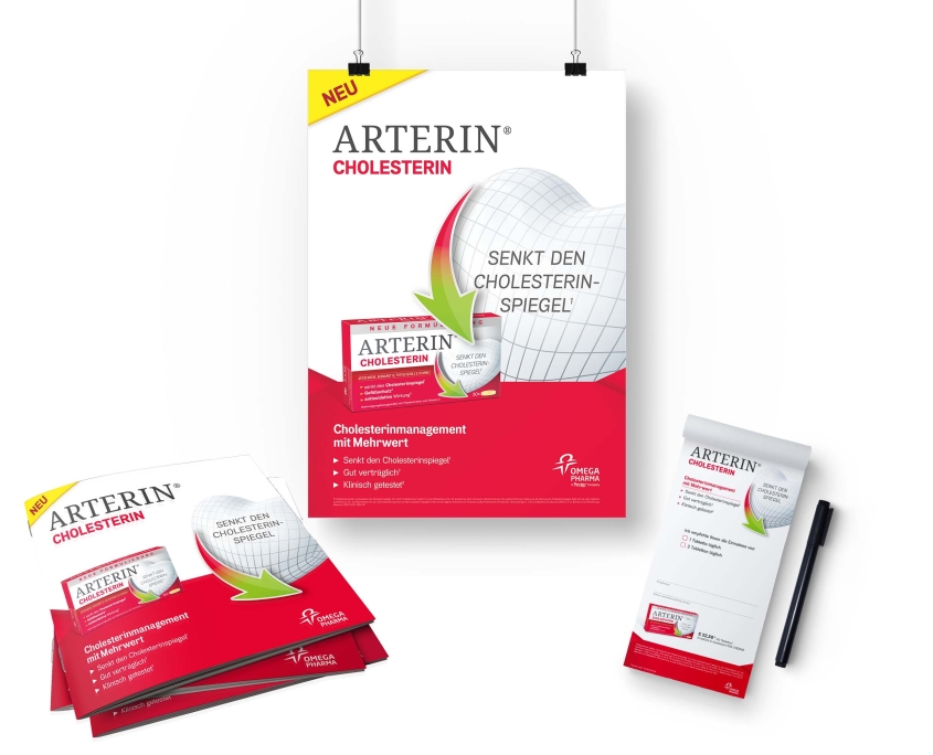 ARTERIN HCP Paket mit Ärztefolder, Empfehlungsblock und Wartezimmerplakat